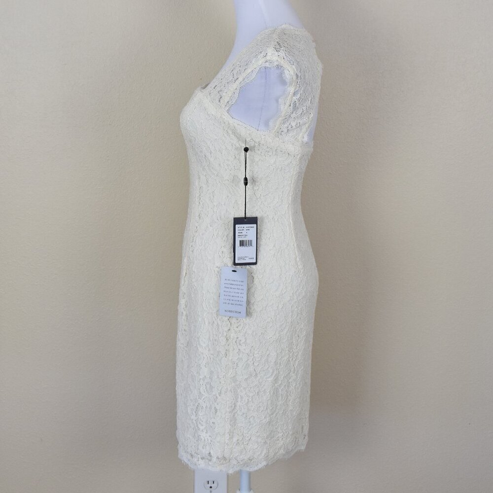 Adrianna Papell Cap Sleeve Lace Sheath Dress NEW 4 - Picture 4 of 13